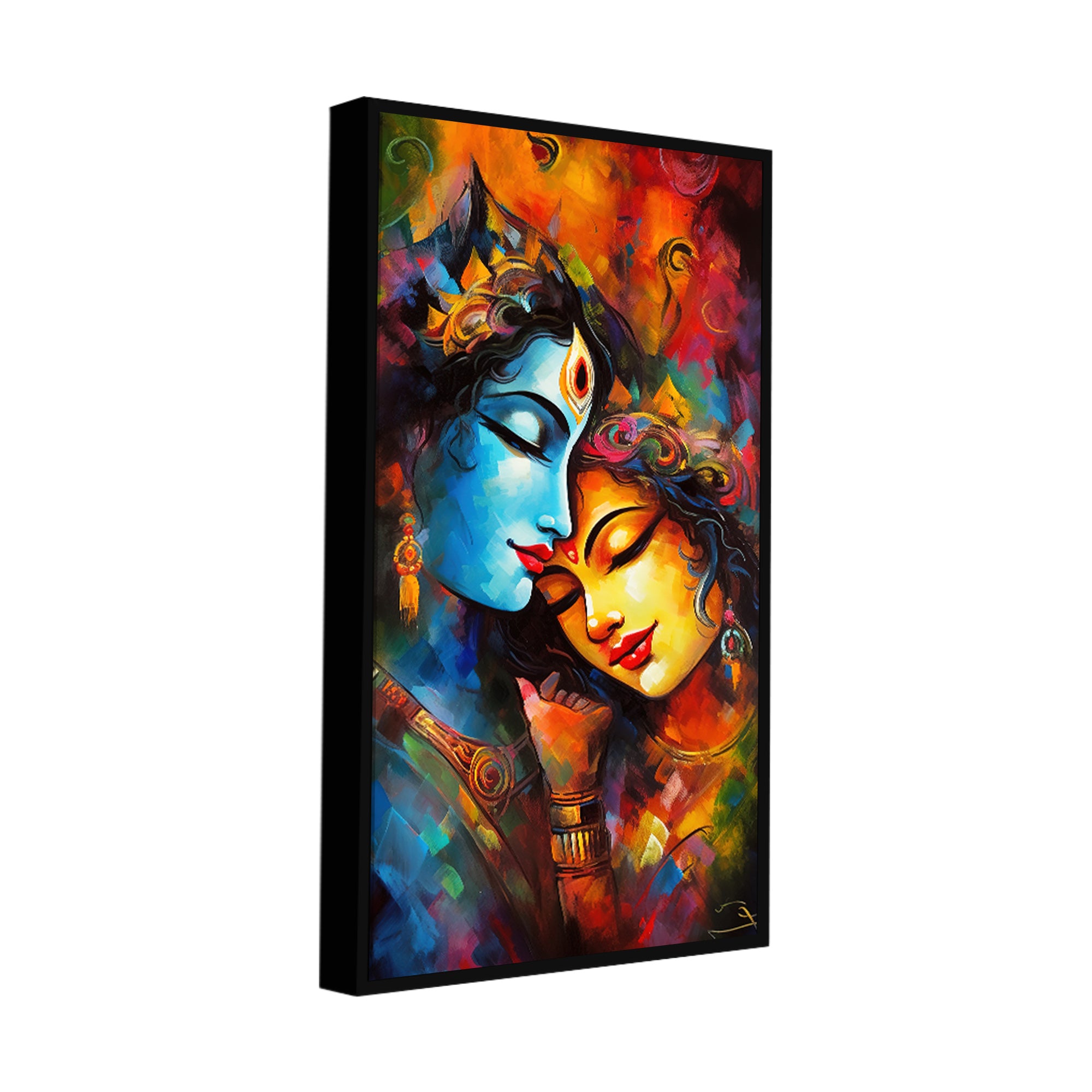 Abstract Art of Radha Krishna Canvas Wall Painting