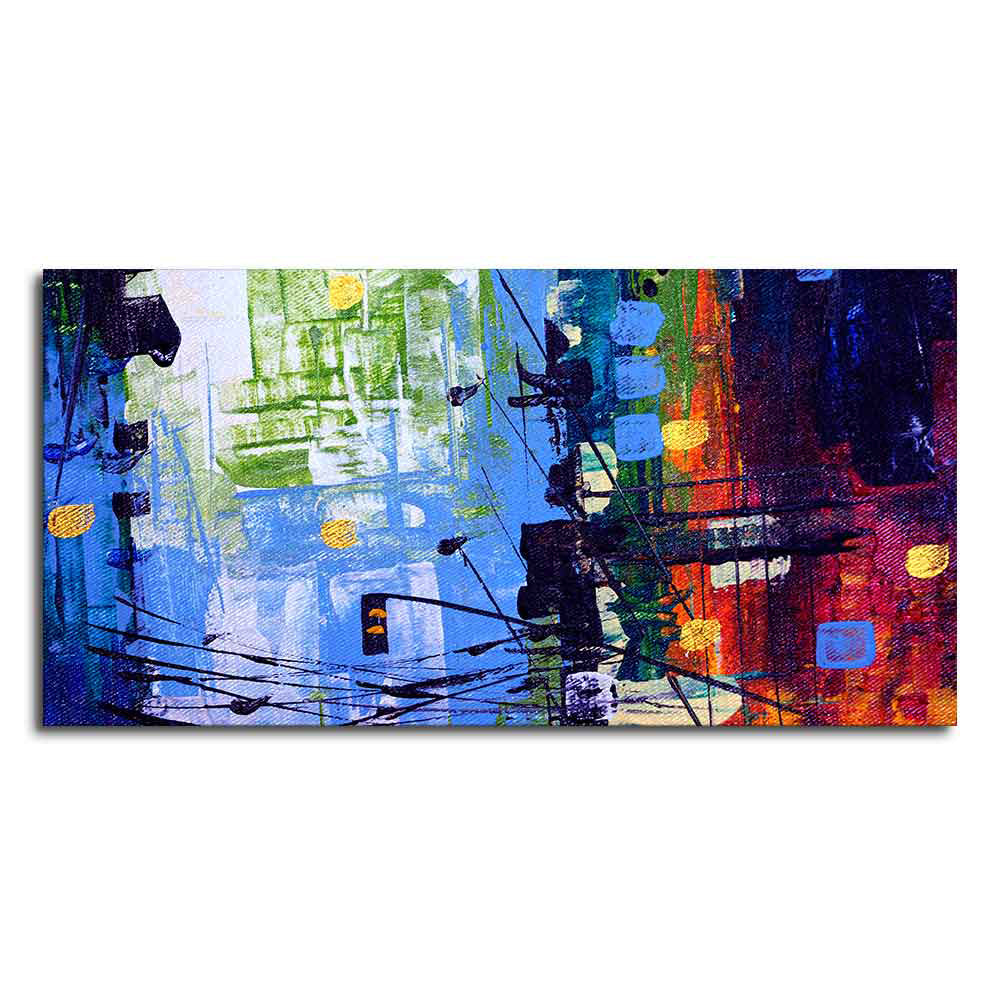 Abstract Art Premium Canvas Wall Painting of Cityscape