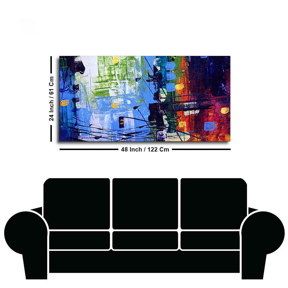 Abstract Art Premium Canvas Wall Painting of Cityscape