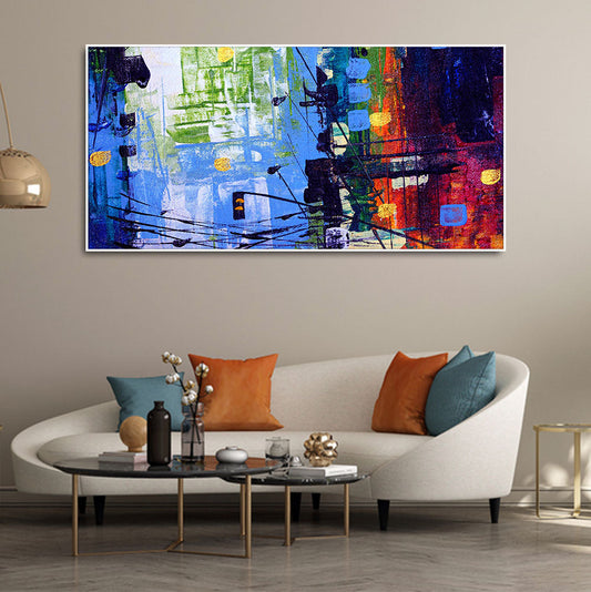 Abstract Art Premium Canvas Wall Painting of Cityscape