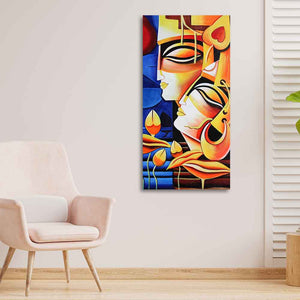 Abstract Art Radha Krishna Canvas Wall Painting