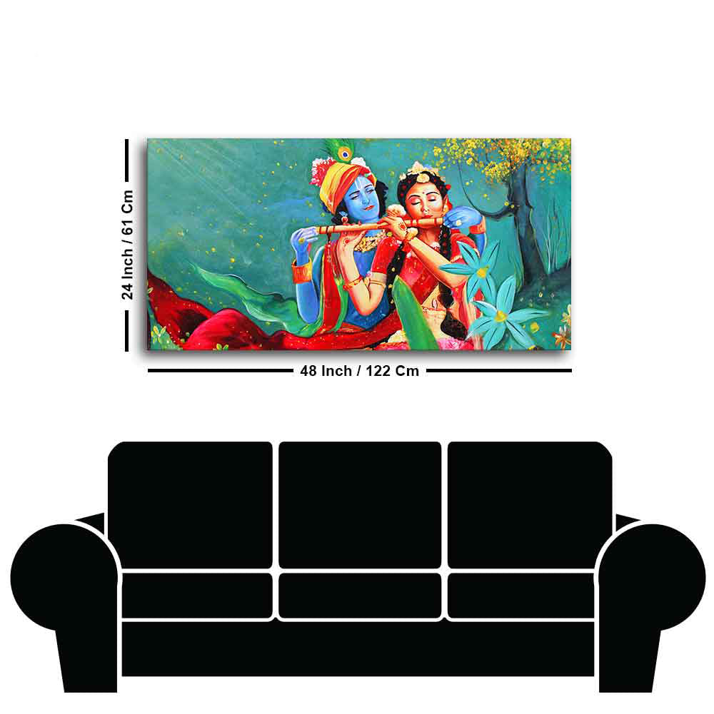 Abstract Art Radha Krishna Wall Painting