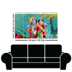 Abstract Art Radha Krishna Wall Painting of Five Pieces