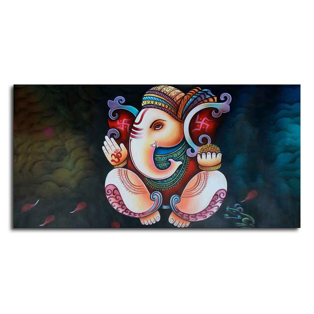 Abstract Art Shri Ganesha Canvas Wall Painting