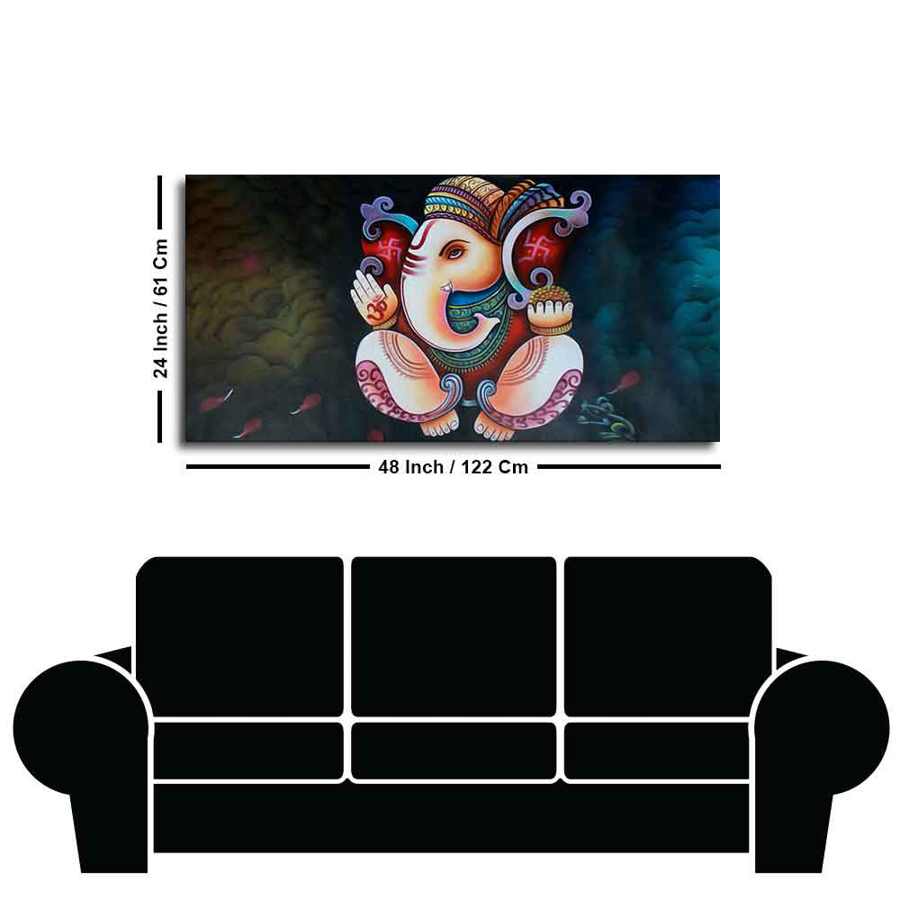 Abstract Art Shri Ganesha Canvas Wall Painting