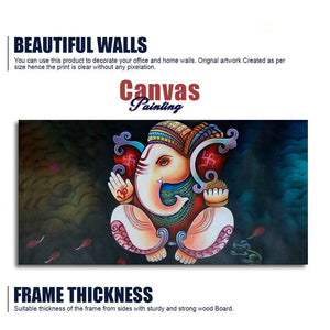 Abstract Art Shri Ganesha Canvas Wall Painting