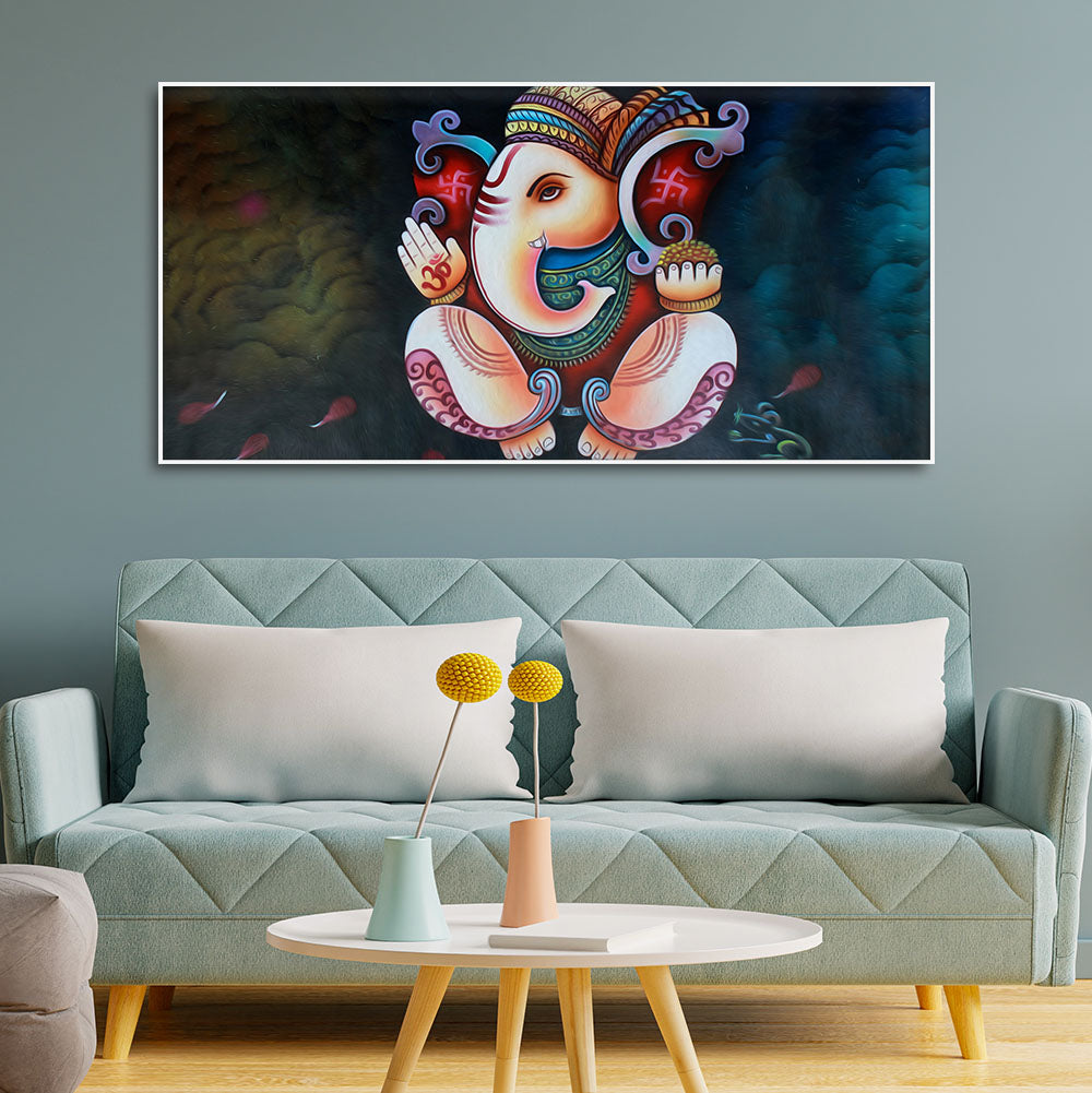 Abstract Art Shri Ganesha Canvas Wall Painting