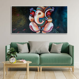 Abstract Art Shri Ganesha Canvas Wall Painting