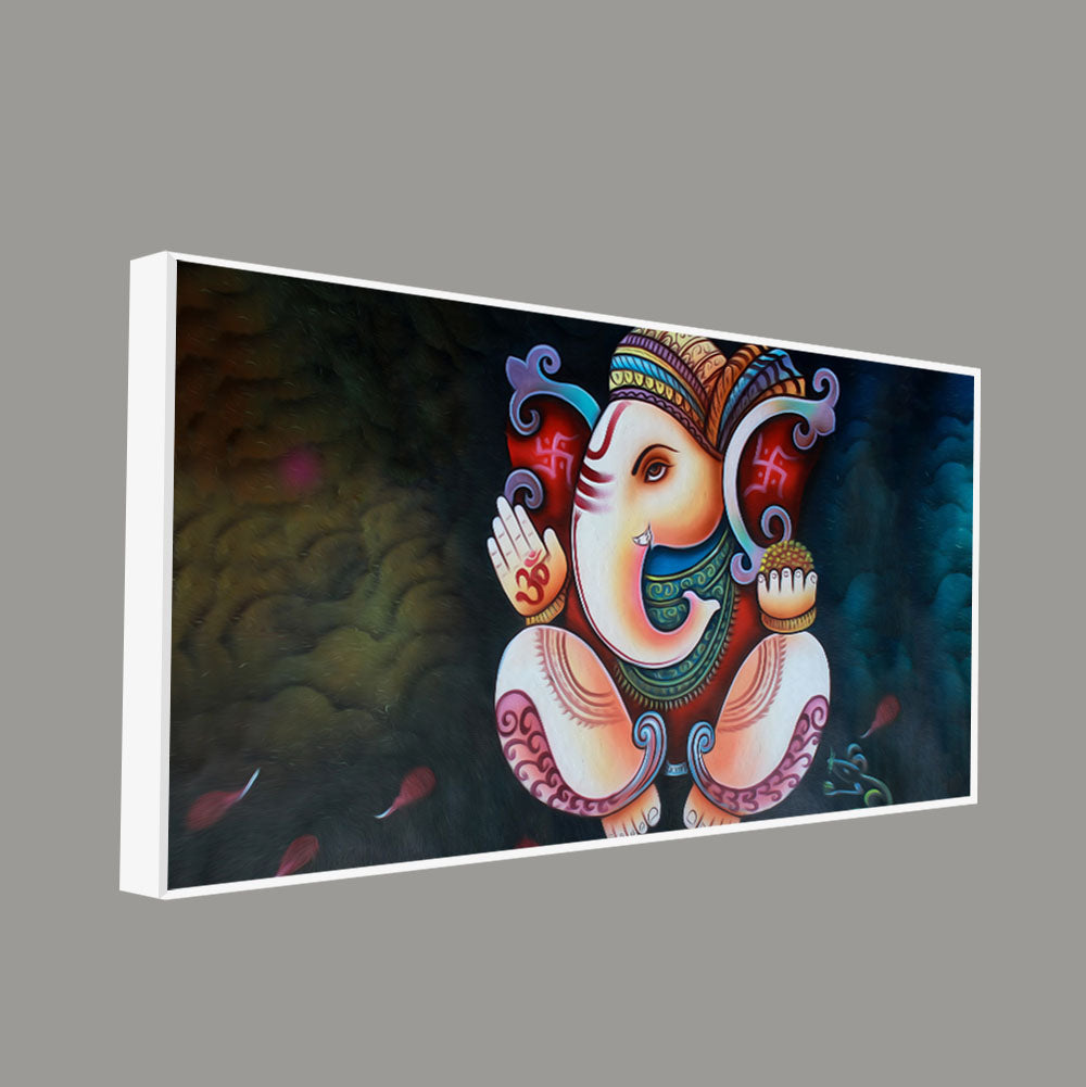 Abstract Art Shri Ganesha Canvas Wall Painting