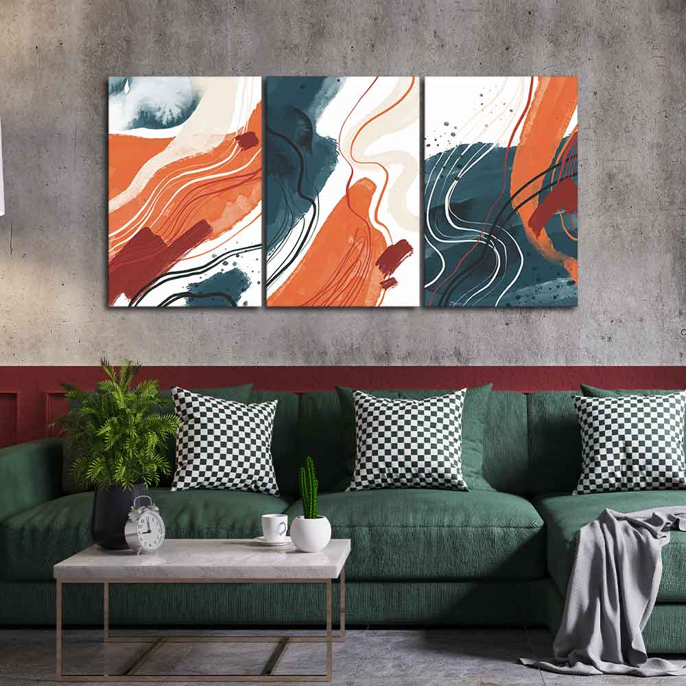 Abstract Art Texture 3 Pieces Wall Painting