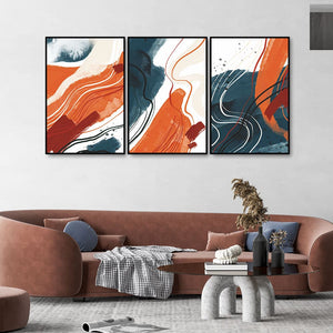 Abstract Art Texture Floating Canvas Wall Painting Set of Three