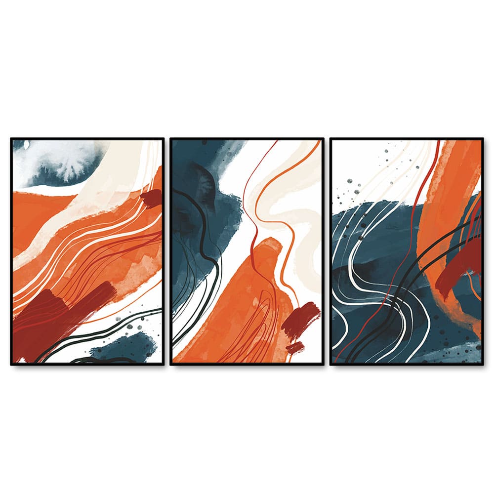 Abstract Art Texture Floating Canvas Wall Painting Set of Three