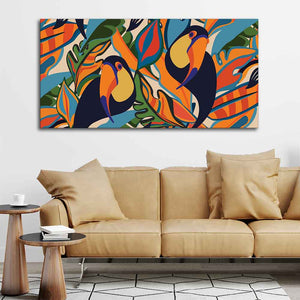 Abstract Art Toucans Wall Painting