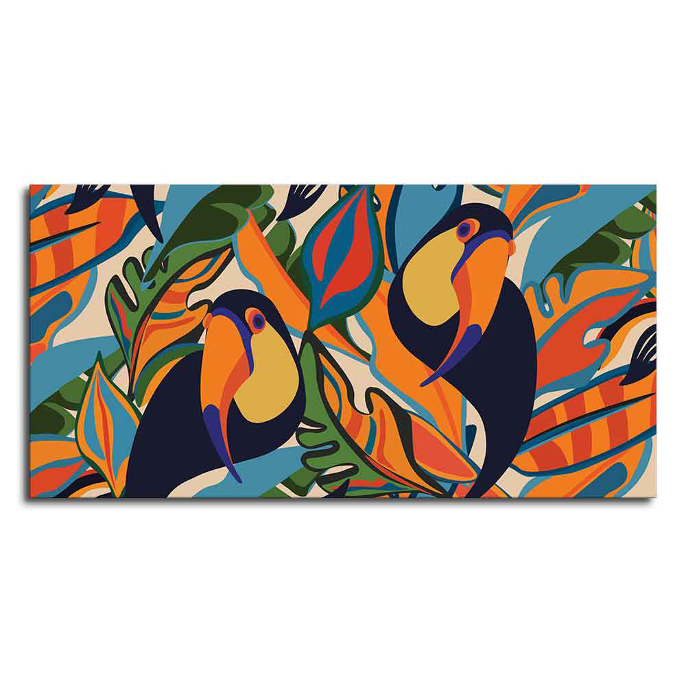 Abstract Art Toucans Wall Painting