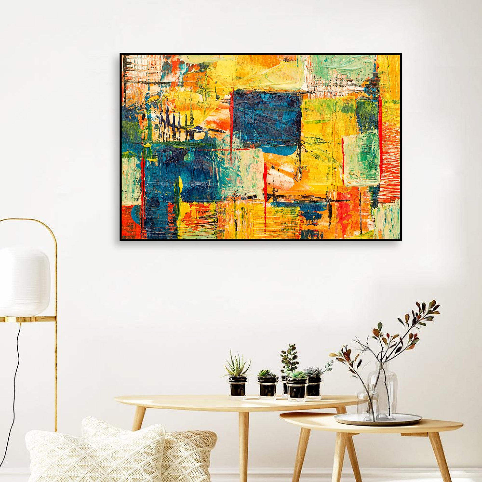 Abstract Art Wall Painting Floating Canvas