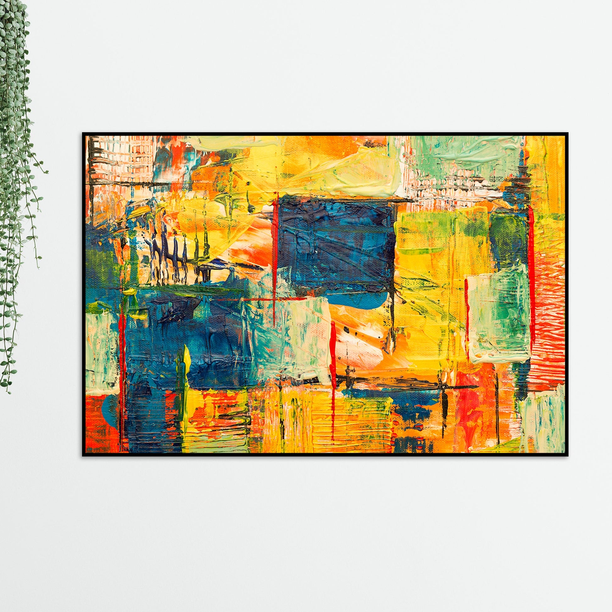 Abstract Art Wall Painting Floating Canvas