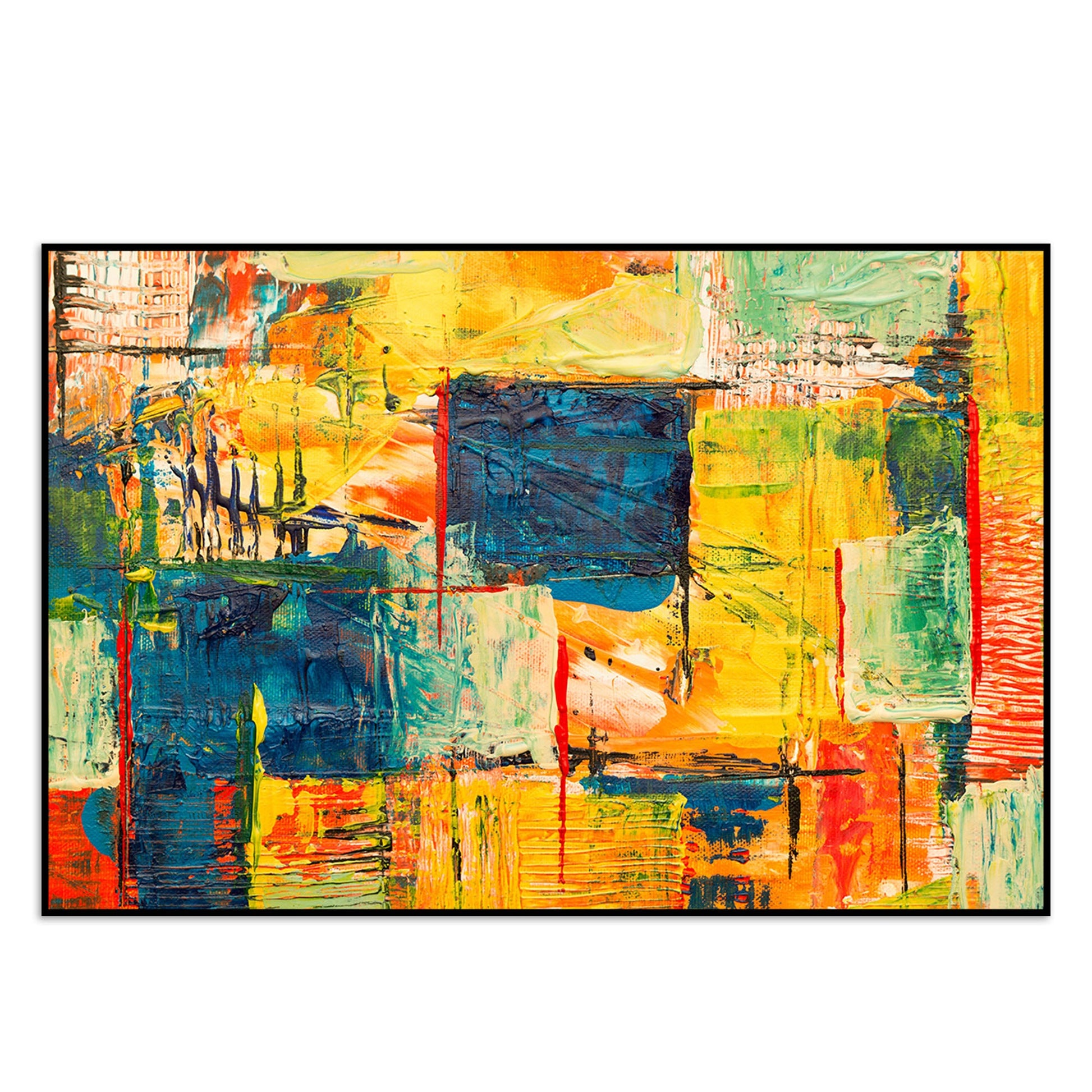 Abstract Art Wall Painting Floating Canvas