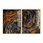 Abstract Background Geometric Art Pattern Acrylic Floating Wall Painting Set Of 2