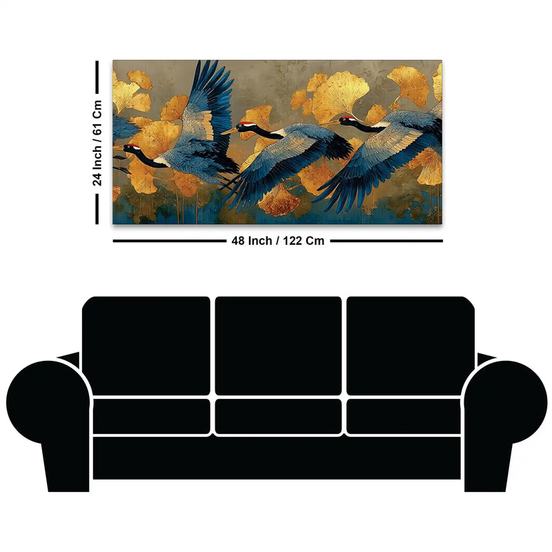 Abstract Birds Canvas Wall Painting for Home Interiors