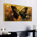 Abstract Black Butterfly Canvas Wall Painting for Home & Office
