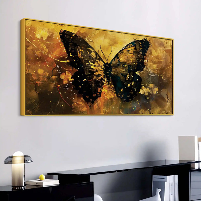 Abstract Black Butterfly Canvas Wall Painting for Home & Office