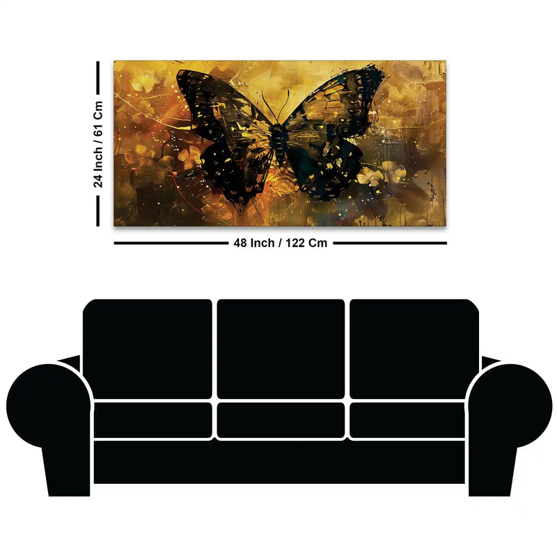 Abstract Black Butterfly Canvas Wall Painting for Home & Office