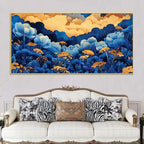 abstract-blue-floral-canvas-wall-painting-for-living-room