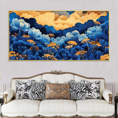 abstract-blue-floral-canvas-wall-painting-for-living-room