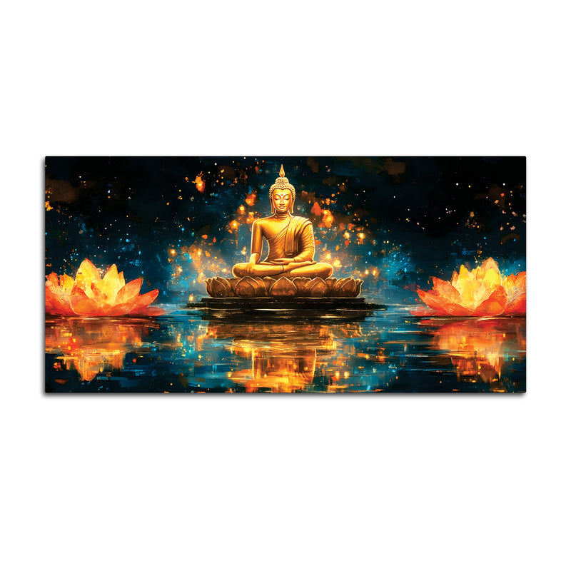 Abstract Buddha Wall Painting – Meditation Room Decor