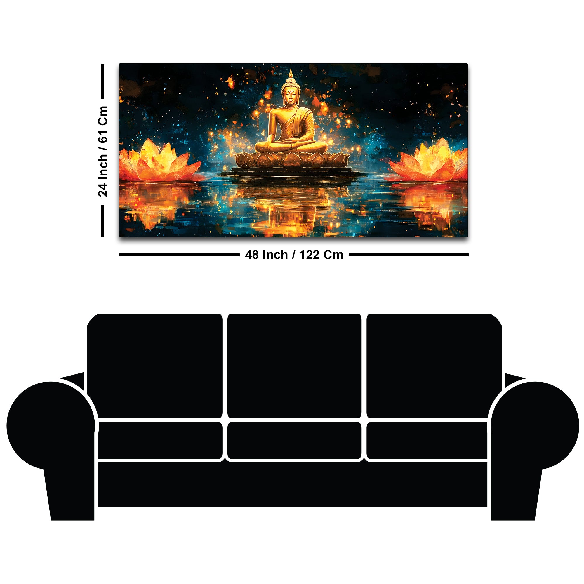 Abstract Buddha Wall Painting – Meditation Room Decor