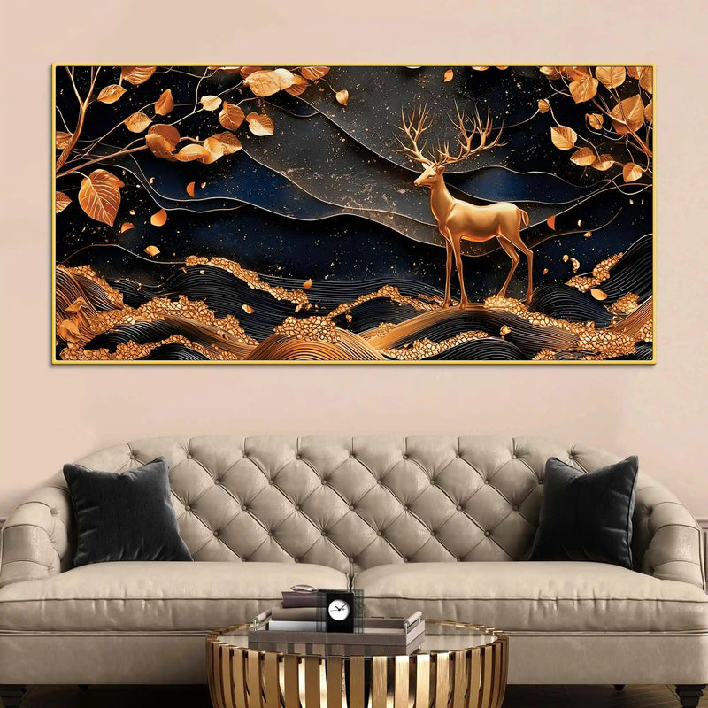 abstract-canvas-wall-art-deer-painting