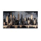 Abstract City Skyline Canvas Painting for Office Home Decor