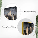 Abstract City Skyline Canvas Painting for Office Home Decor