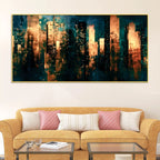 Abstract Cityscape Canvas Wall Art Painting for Living Room