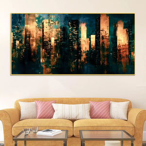 Abstract Cityscape Canvas Wall Art Painting for Living Room