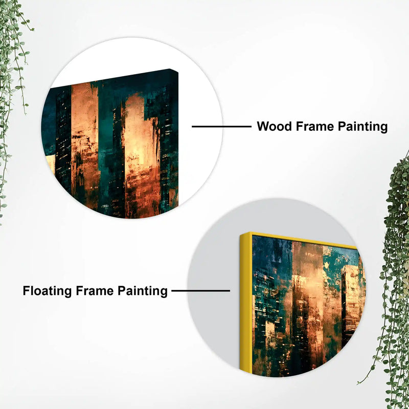 Abstract Cityscape Canvas Wall Art Painting for Living Room
