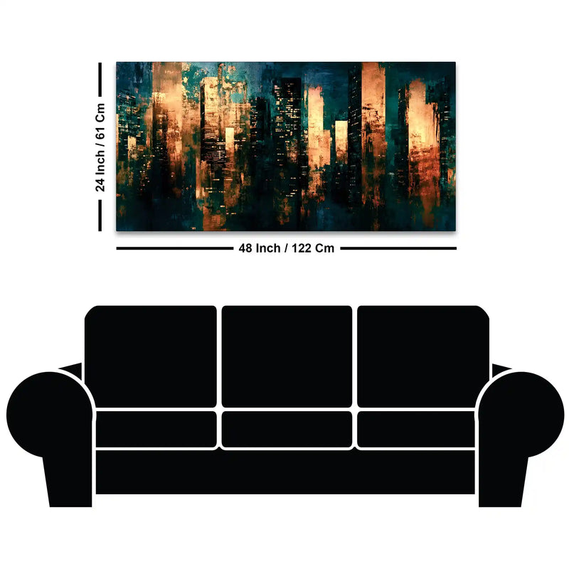 Abstract Cityscape Canvas Wall Art Painting for Living Room