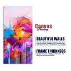 Abstract Colorful Acrylic Painting of Flowers