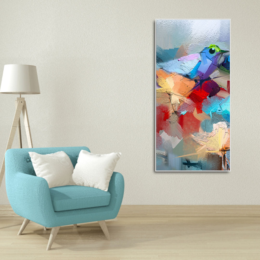 Abstract Colorful Bird and Flower Canvas Wall Painting