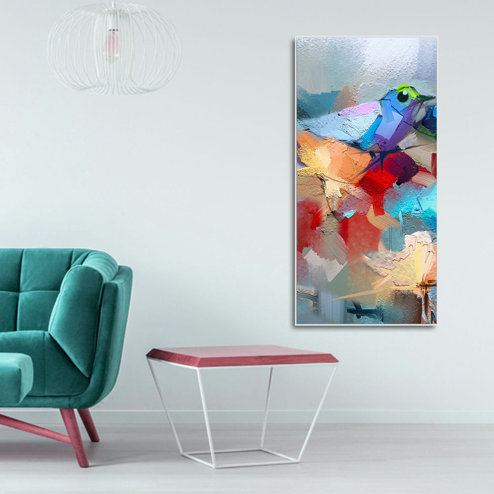 Abstract Colorful Bird and Flower Canvas Wall Painting