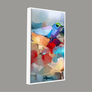 Abstract Colorful Bird and Flower Canvas Wall Painting