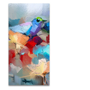 Abstract Colorful Bird and Flower Canvas Wall Painting