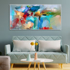 Abstract Colorful Bird and Spring Flower Canvas Wall Painting