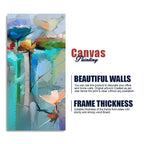 Abstract Colorful Bird and Spring Flower Premium Canvas Wall Painting