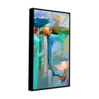Abstract Colorful Bird and Spring Flower Premium Canvas Wall Painting