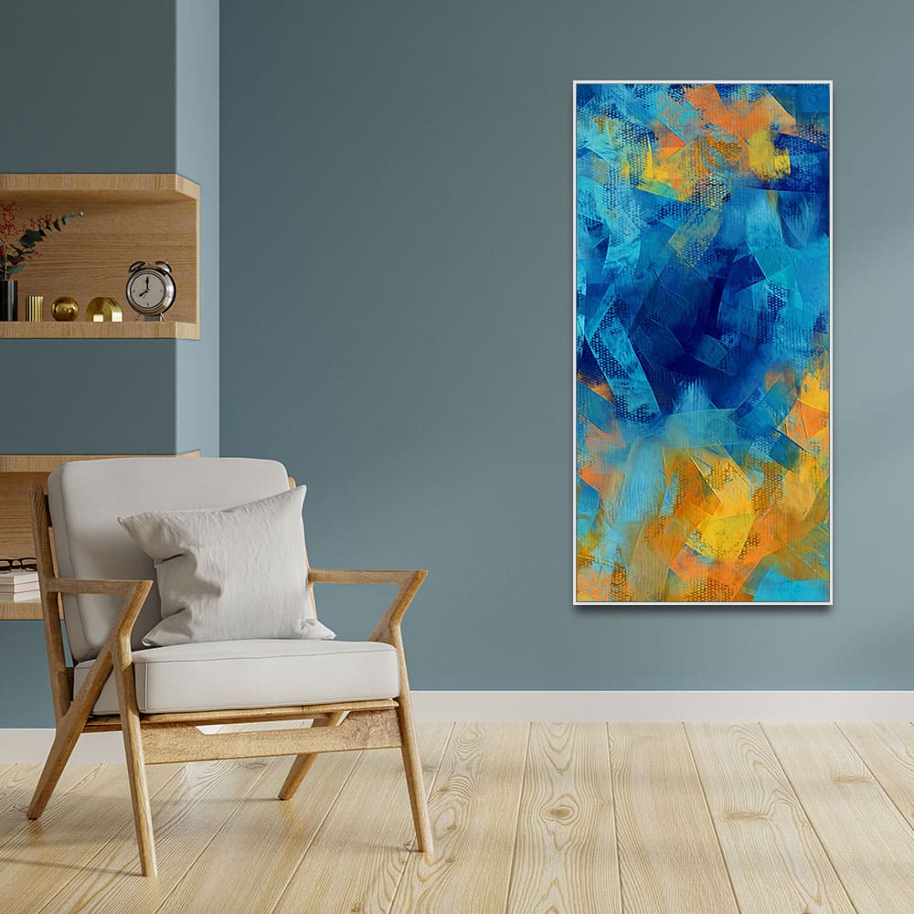 Abstract Colorful Blue Textured Art Canvas Wall Painting