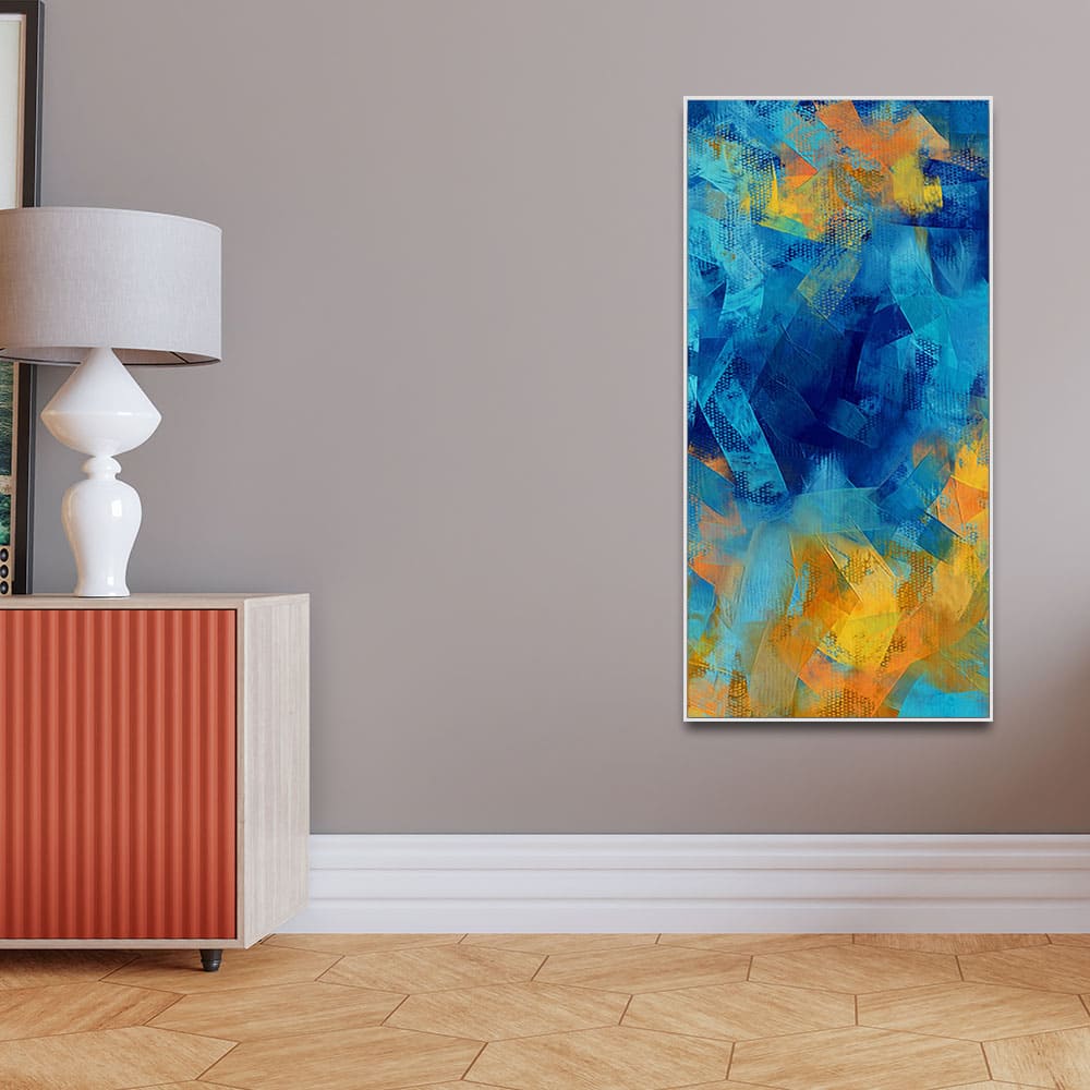 Abstract Colorful Blue Textured Art Canvas Wall Painting