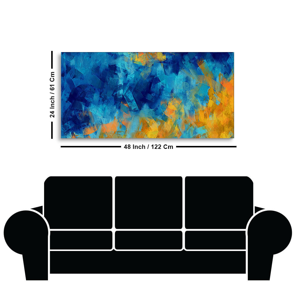 Abstract Colorful Blue Textured Design Art Canvas Wall Painting