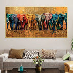 Abstract Colorful Elephant Canvas Wall Painting