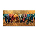 Abstract Colorful Elephant Canvas Wall Painting